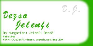 dezso jelenfi business card